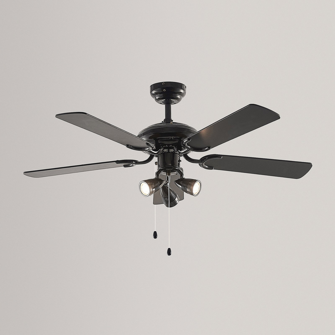 Lucande Deckenventilator Ventilator Anariki Licht Schwarz Eichenholz Gu10 Led B-Ware