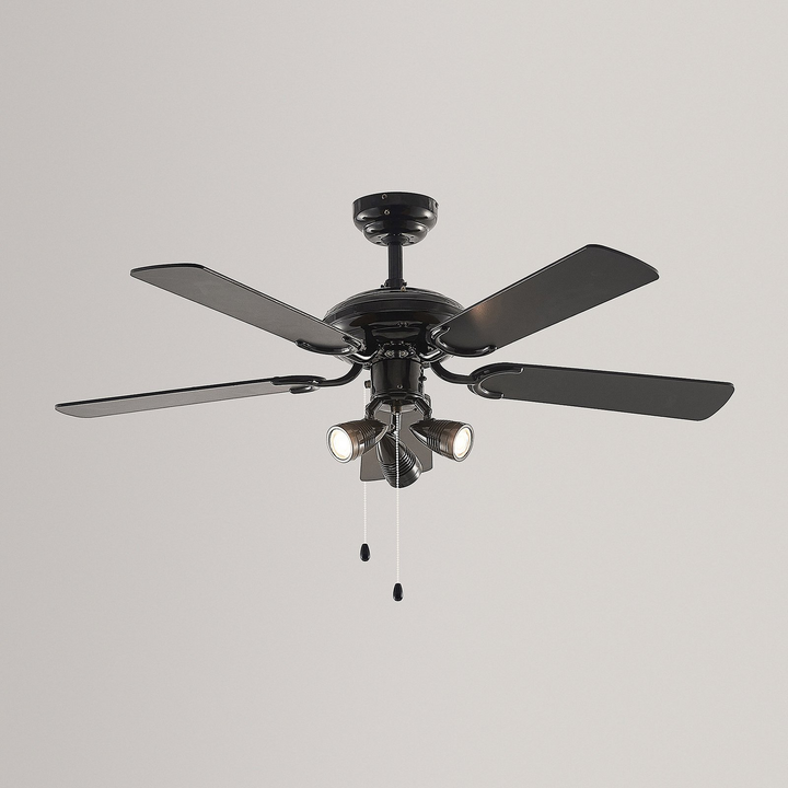 Lucande Deckenventilator Ventilator Anariki Licht Schwarz Eichenholz Gu10 Led B-Ware