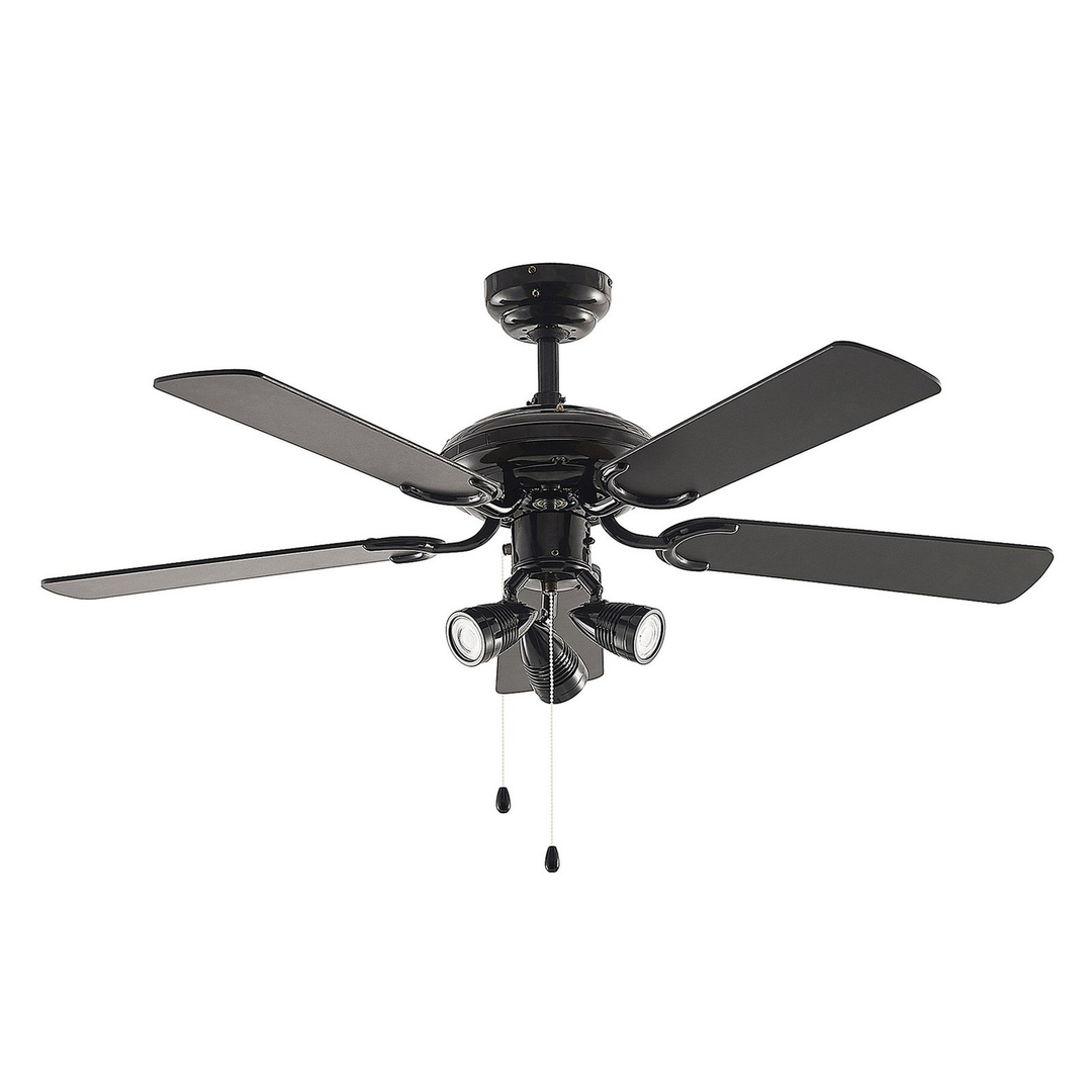 Lucande Deckenventilator Ventilator Anariki Licht Schwarz Eichenholz Gu10 Led B-Ware