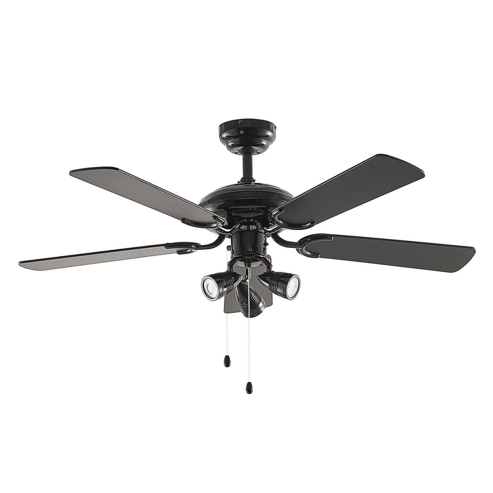 Lucande Deckenventilator Ventilator Anariki Licht Schwarz Eichenholz Gu10 Led B-Ware