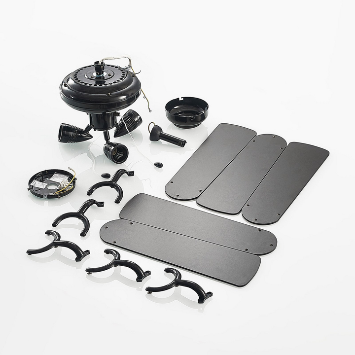 Lucande Deckenventilator Ventilator Anariki Licht Schwarz Eichenholz Gu10 Led B-Ware
