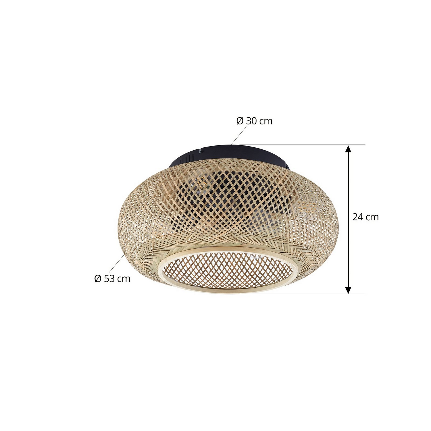 Lucande Deckenventilator Ventilator Lampe Licht Holz Schwarz Fernbedienung 53cm B-Ware - 4251911799415