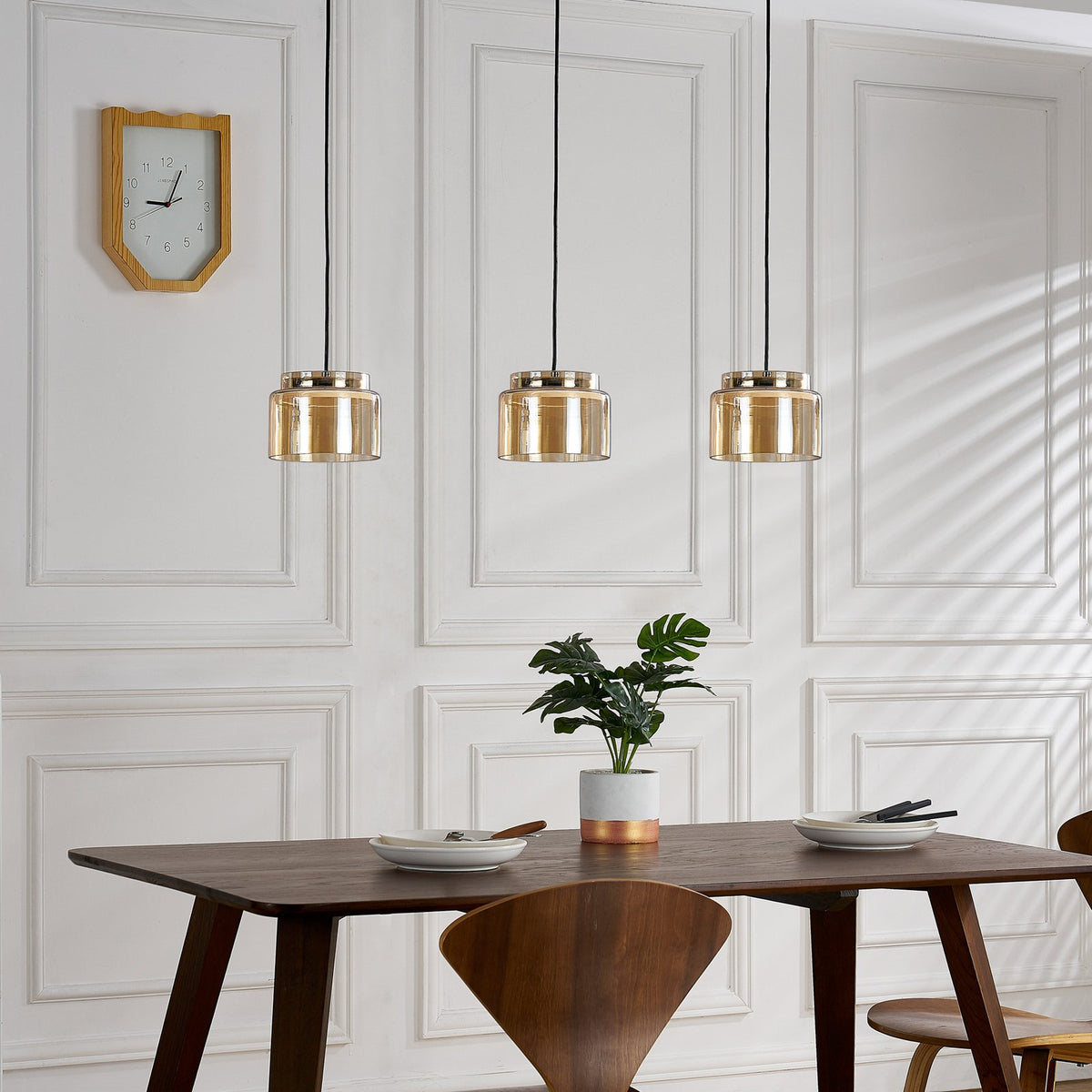 Lucande Diano Hängeleuchte amber dreiflammig Hängelampe Lampe Pendelleuchte LED - 4251911767391