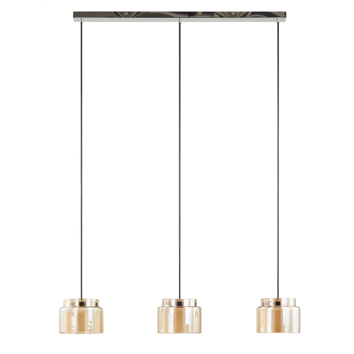 B-Ware Lucande Diano Hängeleuchte Amber Dreiflammig Hängelampe Lampe Pendelleuchte Led