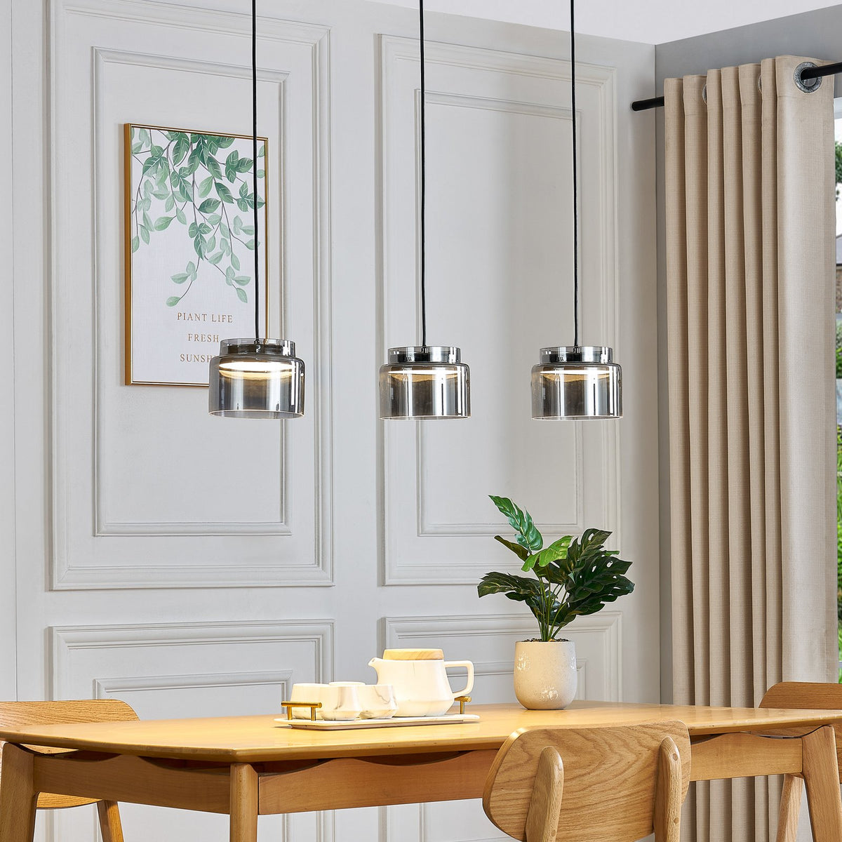 Lucande Diano Hängeleuchte Deckenlampe Pendelleuchte Lampe rauchgrau dreiflammig - 4251911767384