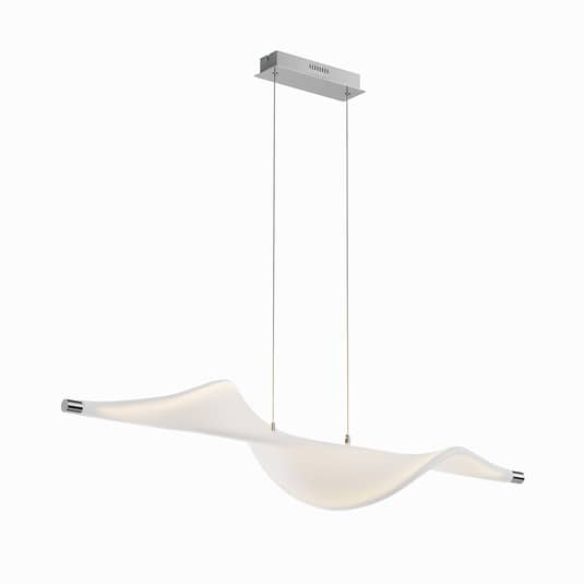 B-Ware Lucande Pendelleuchte Hängelampe Led Edano Dimmbar Weiß Chrom Textil Siehe Text - 12753289754370