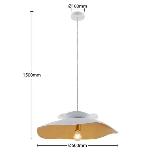 B-Ware Lucande Elidan Hängeleuchte Hängeleuchte Lampe Leuchte Pendelleuchte Weiß Stahl - 4251911705775