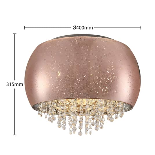 B-Ware Lucande Elinara Kristall Deckenlampe Deckenlampe Lampe Leuchte 40 Cm Kupfer G9 - 4251911700589