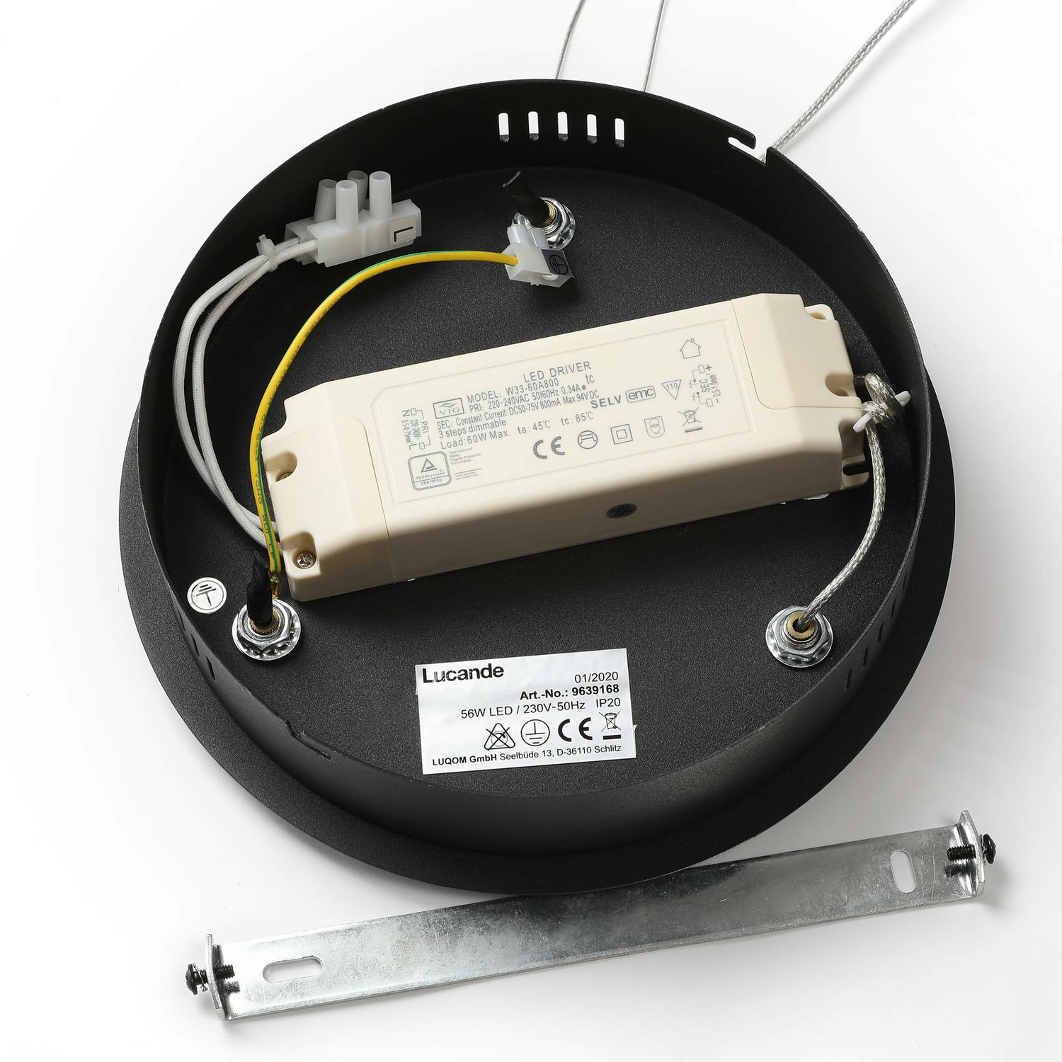 B-Ware Lucande Emlyn Led Hängeleuchte Hängeleuchte Lampe Leuchte 56 W ø 80 Cm Schwarz We - 4251096573077
