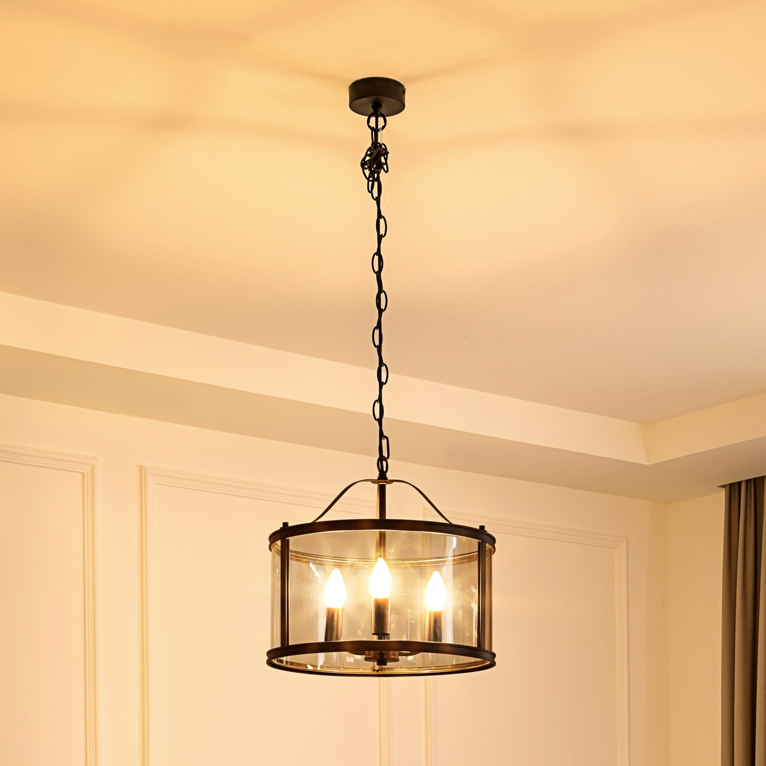 Suspension Lucande Eryk de qualité B, lampe suspendue, plafonnier, luminaire en verre, 3 lumières, 40 cm