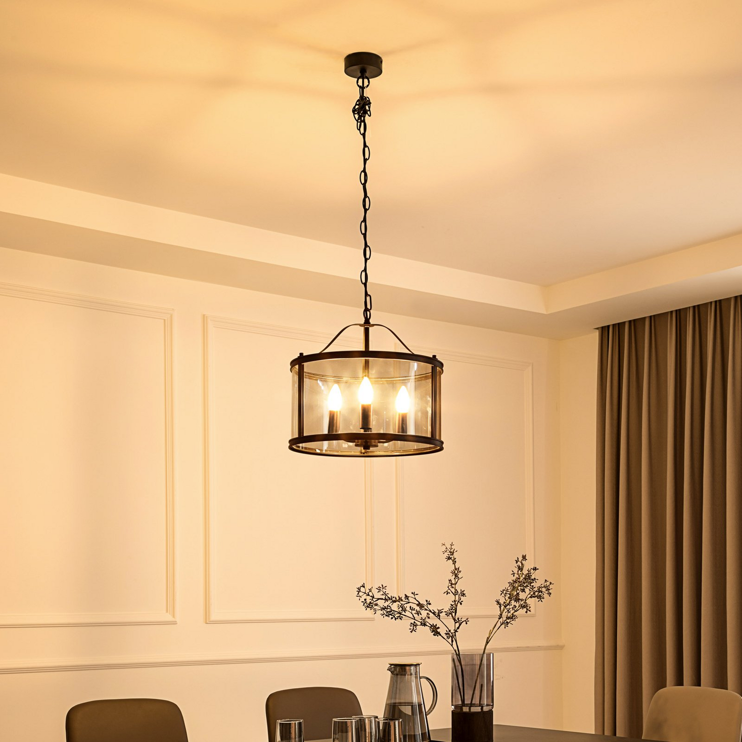B-Ware Lucande Eryk Hängeleuchte Hängelampe Deckenlampe Leuchte Glas 3 Flammig 40 Cm374