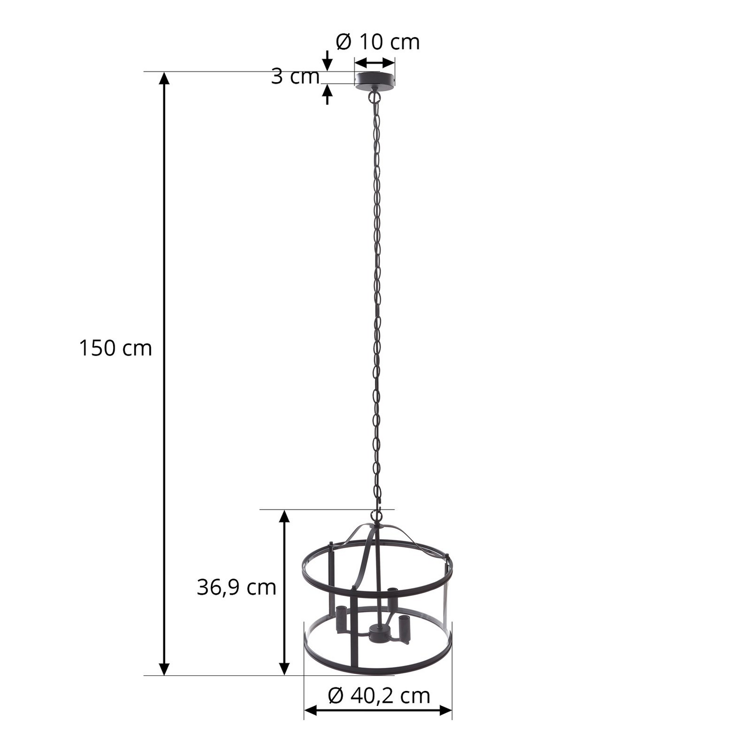 B-Ware Lucande Eryk Hängeleuchte Hängelampe Deckenlampe Leuchte Glas 3 Flammig 40 Cm374