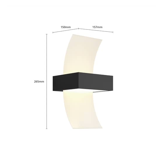 Lucande Gebogene Led Außenwandleuchte Skadi Wandleuchte Außenleuchte Wandlampe B-Ware - 9619021