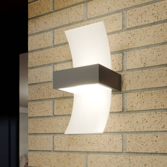 Lucande Gebogene Led Außenwandleuchte Skadi Wandleuchte Außenleuchte Wandlampe B-Ware - 9619021