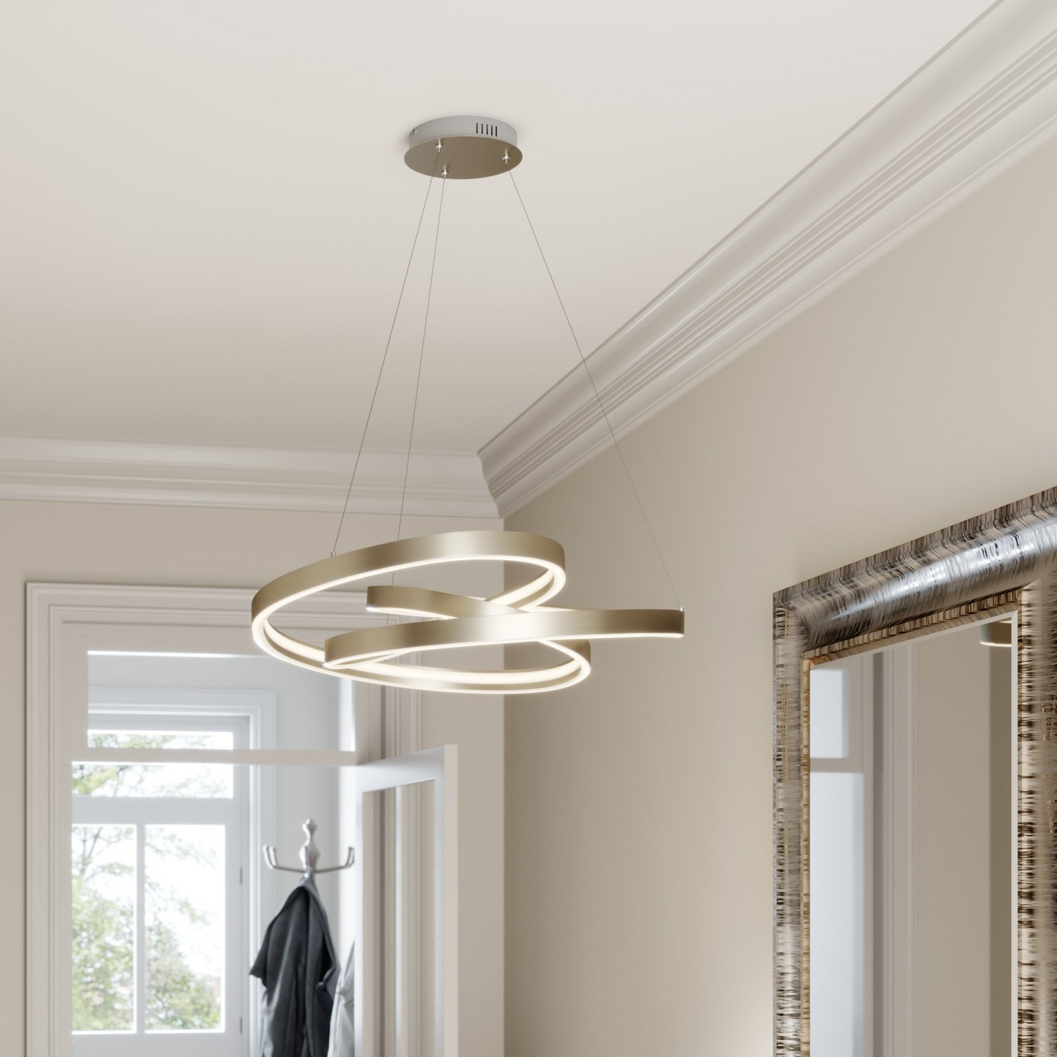 B-Ware Lucande Gunbritt Pendelleuchte Hängeleuchte Led ø 80 Cm Lampe Leuchte Dimmbar