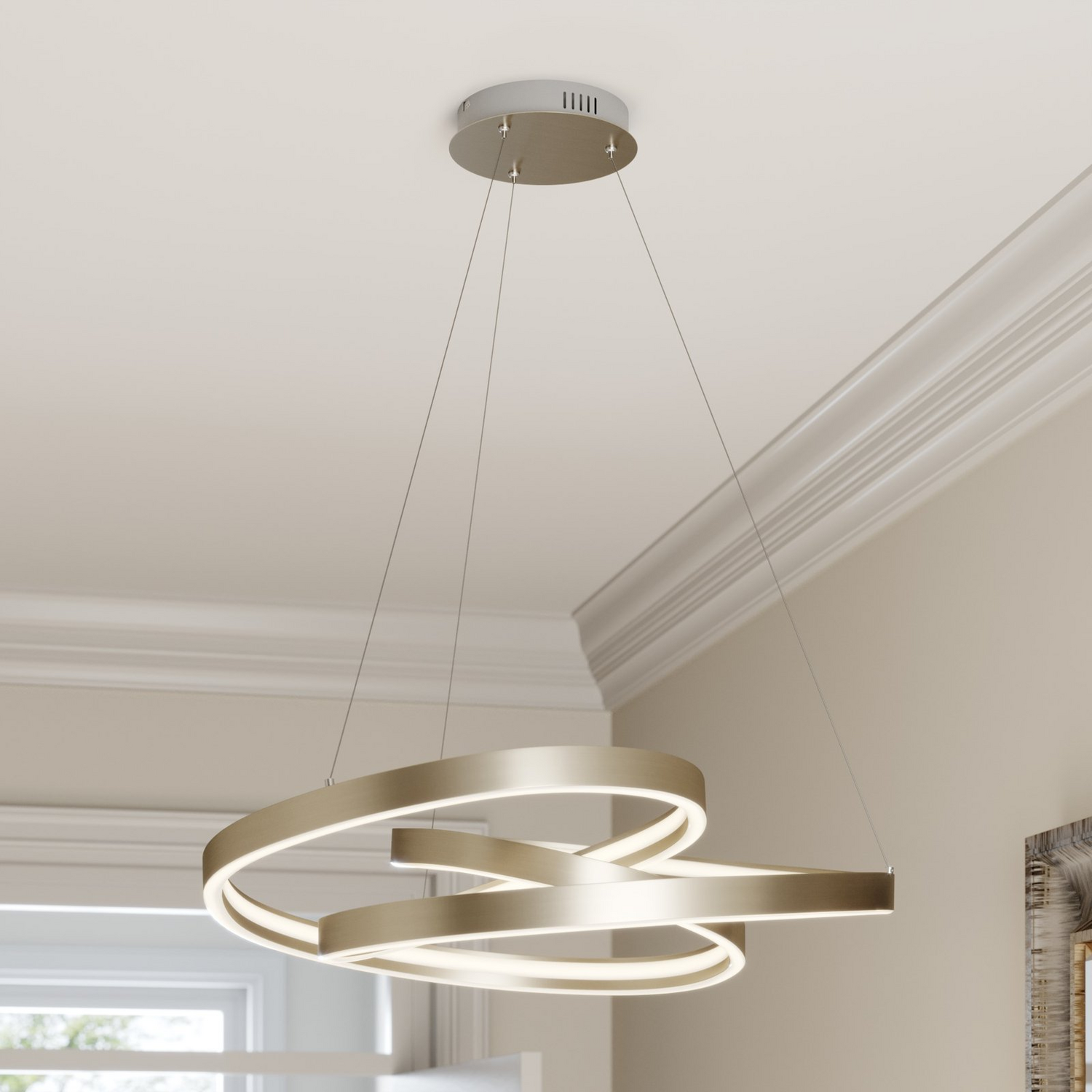B-Ware Lucande Gunbritt Pendelleuchte Hängeleuchte Led ø 80 Cm Lampe Leuchte Dimmbar