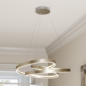 B-Ware Lucande Gunbritt Pendelleuchte Hängeleuchte Led ø 80 Cm Lampe Leuchte Dimmbar