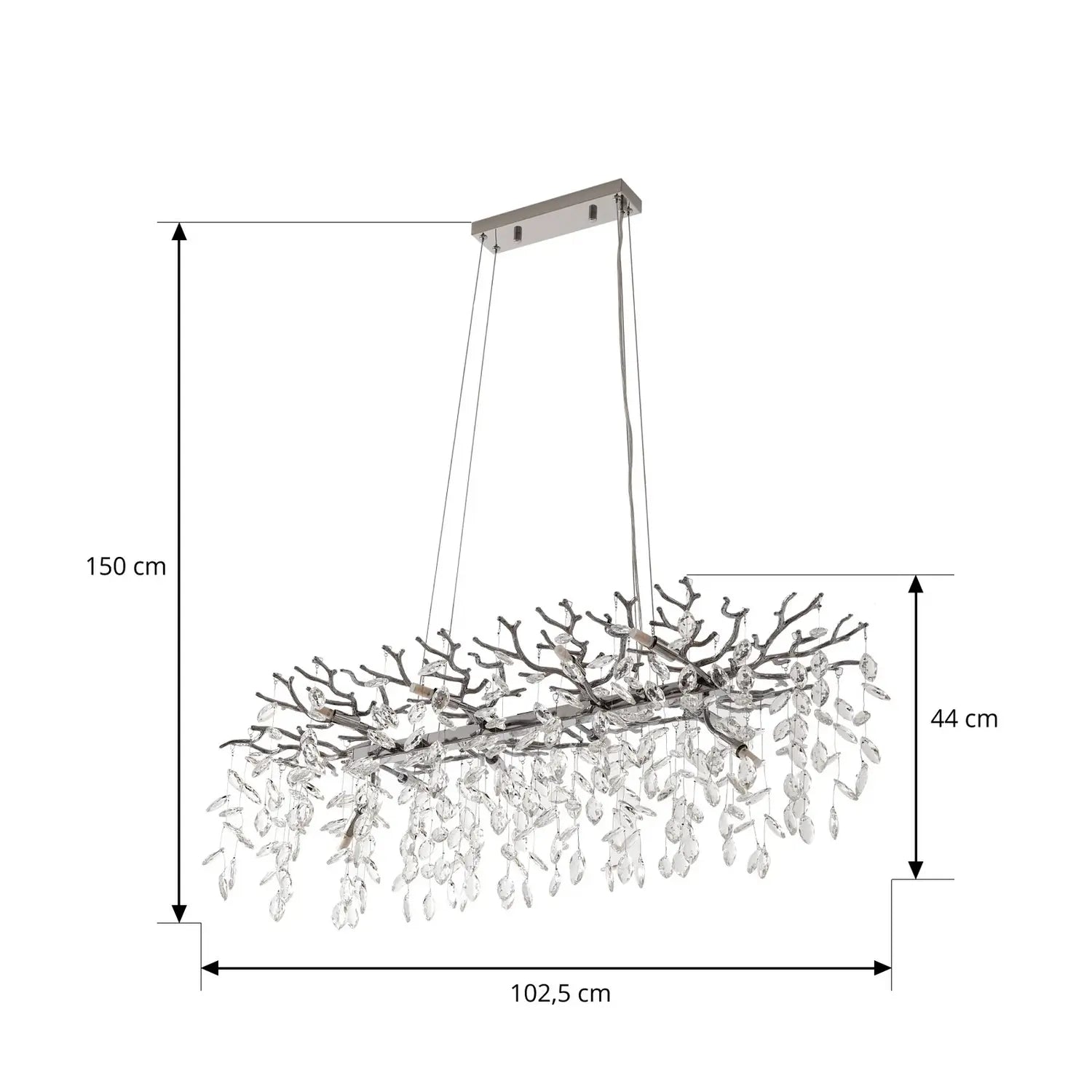 B-Ware Lucande Hängeleuchte Pendelleuchte Bellora Kristallleuchte Edelstahl 101 Cm G9