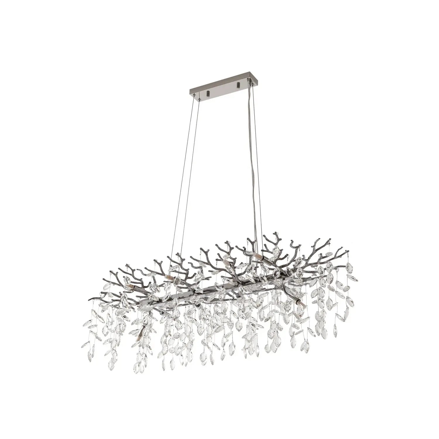 B-Ware Lucande Hängeleuchte Pendelleuchte Bellora Kristallleuchte Edelstahl 101 Cm G9
