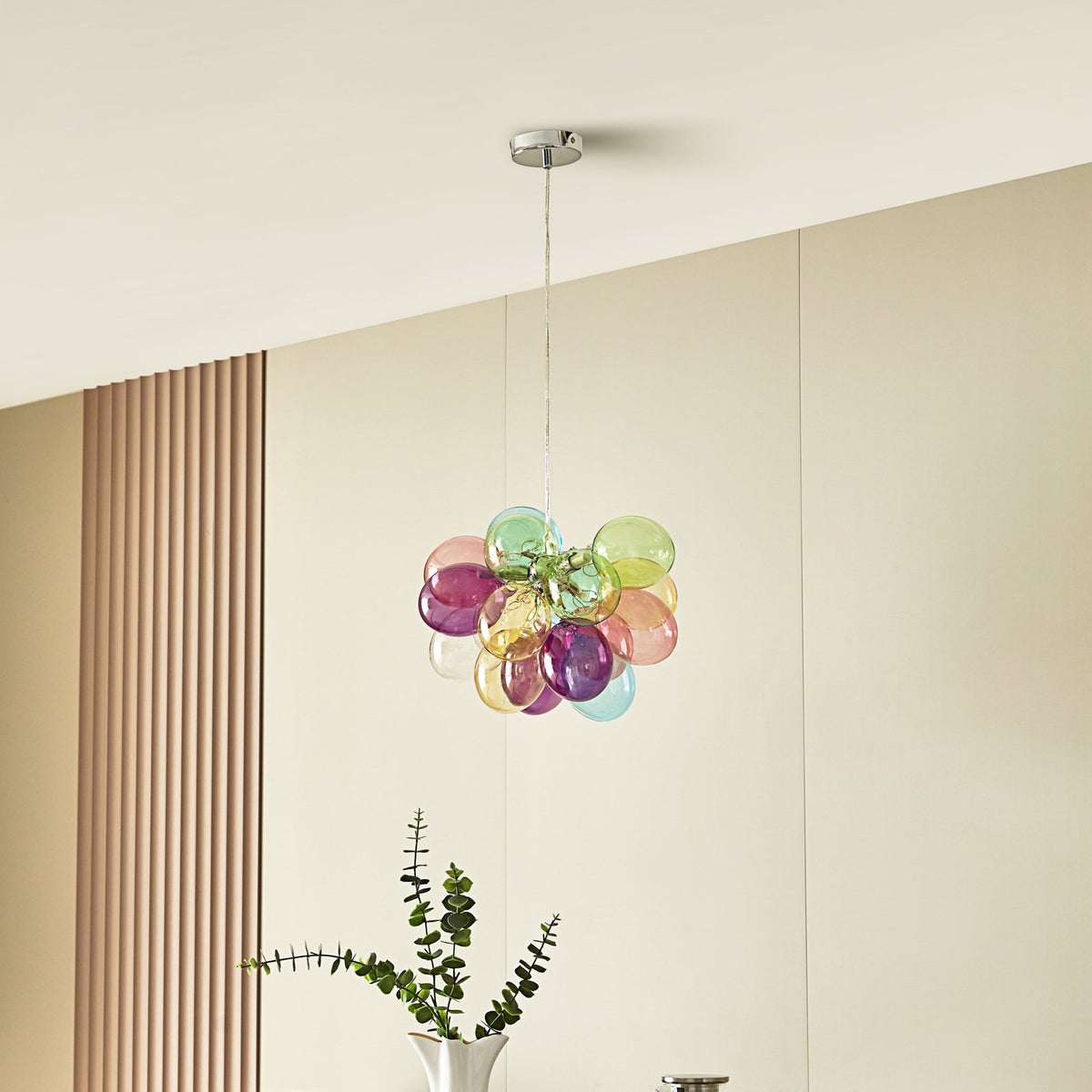 Lucande Diborah Hängeleuchte Hängelampe Leuchte Lampe Pendellampe bunt Ø 40 cm - 4251911766493