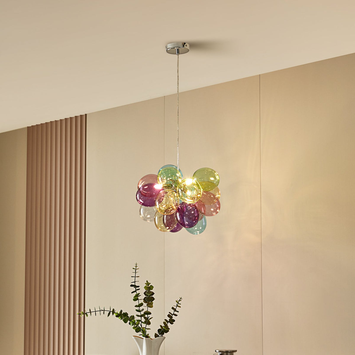 Lucande Diborah Hängeleuchte Hängelampe Leuchte Lampe Pendellampe bunt Ø 40 cm - 4251911766493