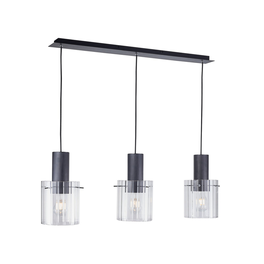 Lucande Hängeleuchte Pendelleuchte Eirian Glas 3 Flammig Schwarz 90 Cm Lampe B-Ware - 4251911775778
