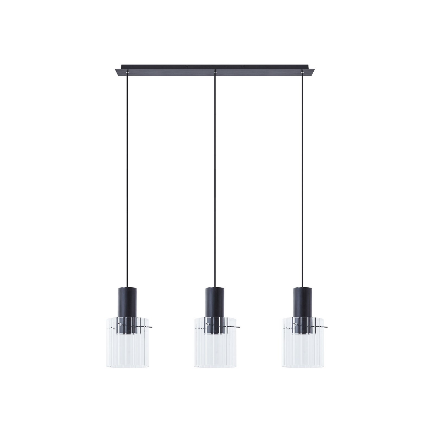 Lucande Hängeleuchte Pendelleuchte Eirian Glas 3 Flammig Schwarz 90 Cm Lampe B-Ware - 4251911775778