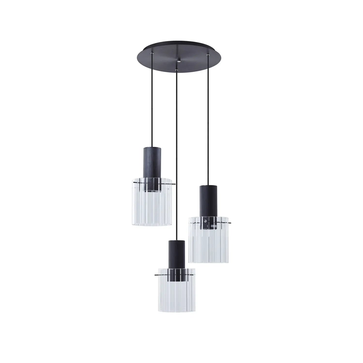 B-Ware Lucande Hängeleuchte Pendelleuchte Eirian Schwarz Glas 3 Flammig ø 40 Cm140 - 4251911775785