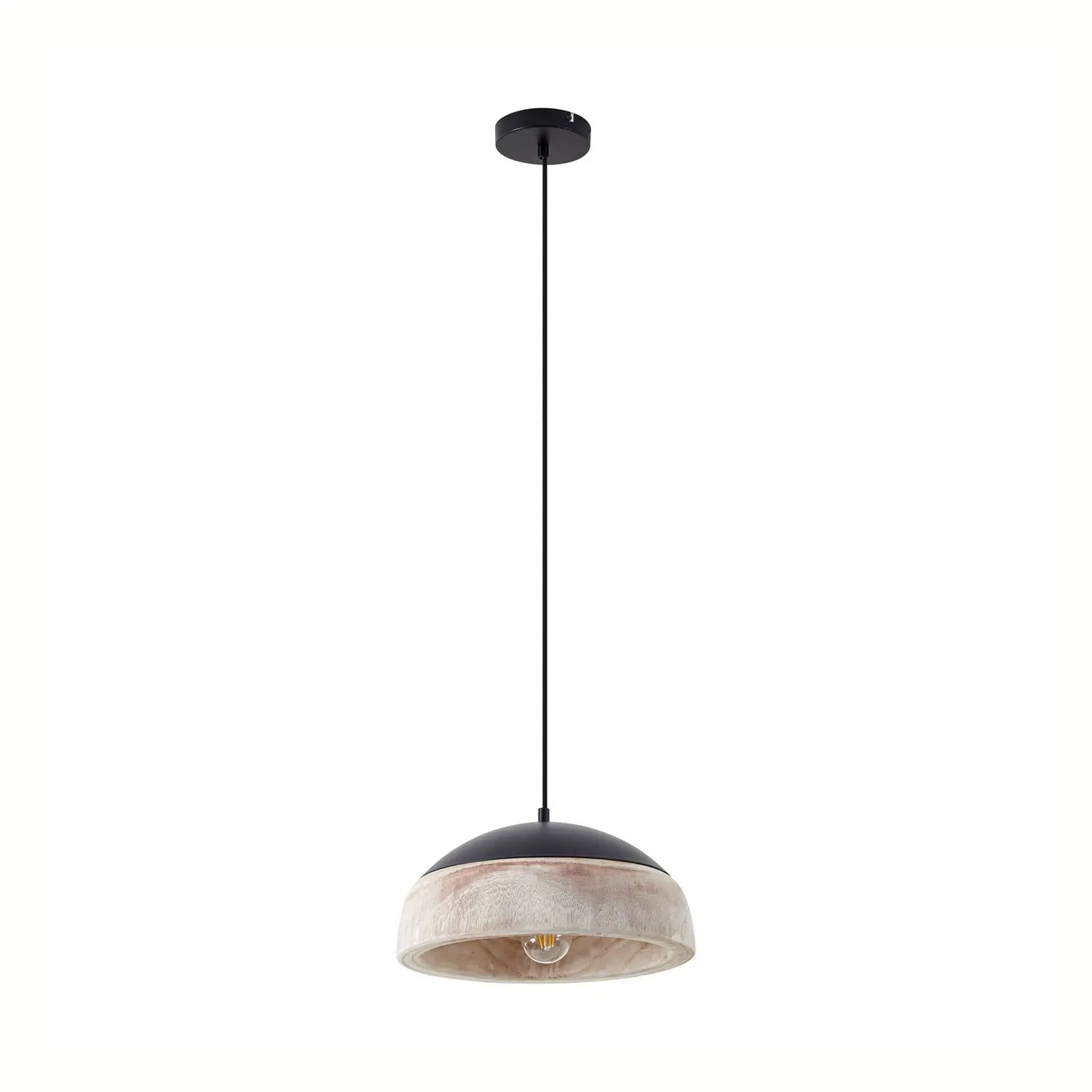B-Ware Lucande Hängeleuchte Pendelleuchte Leivar  ø35cm Led Holz Schwarz E27 Lampe 913 - 4255830906558