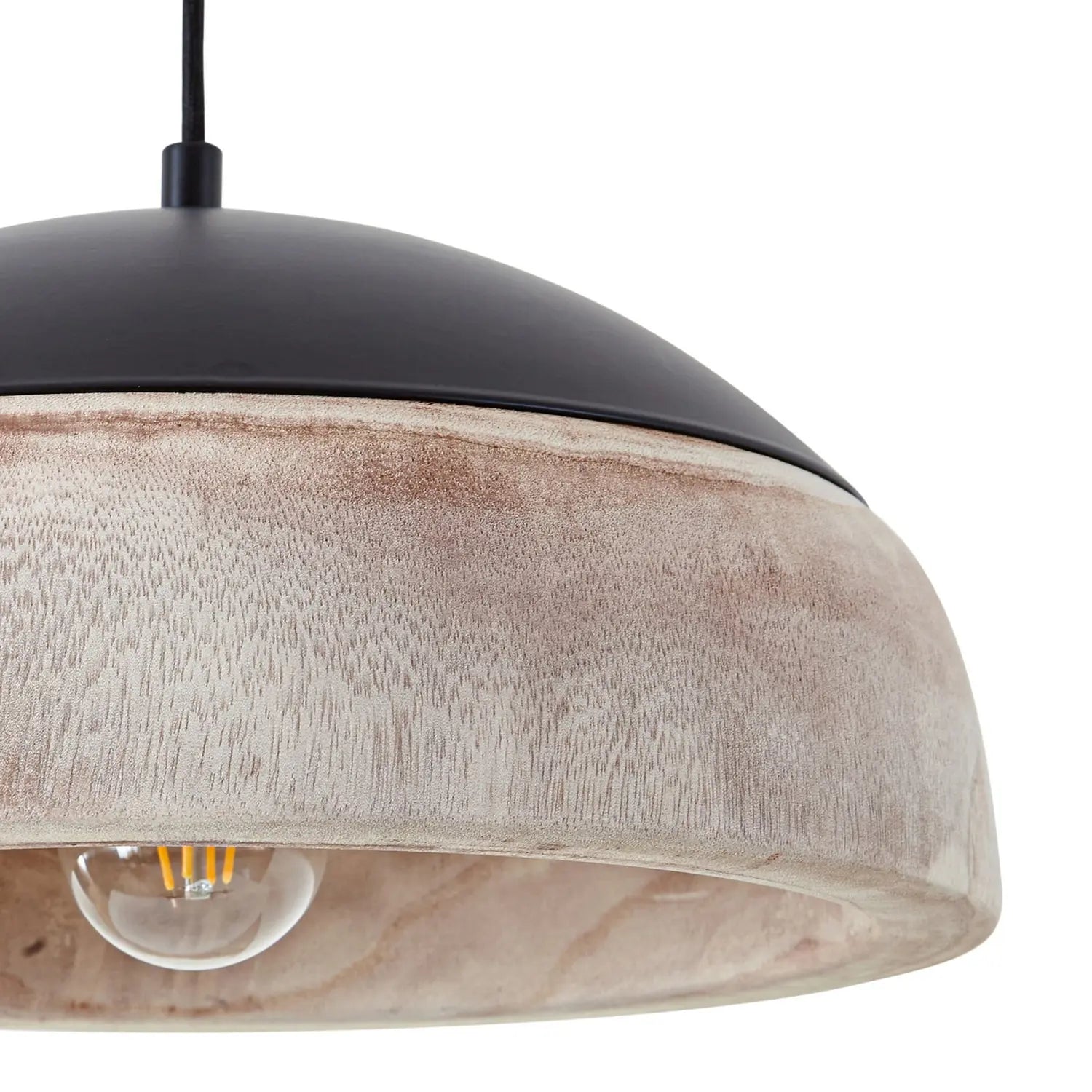 B-Ware Lucande Hängeleuchte Pendelleuchte Leivar  ø35cm Led Holz Schwarz E27 Lampe 913 - 4255830906558