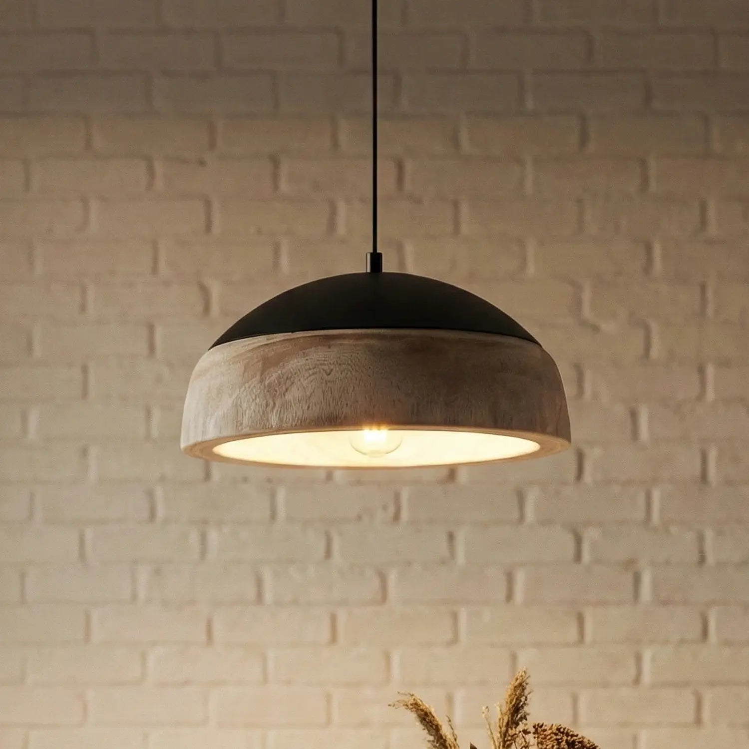 B-Ware Lucande Hängeleuchte Pendelleuchte Leivar  ø35cm Led Holz Schwarz E27 Lampe 913 - 4255830906558