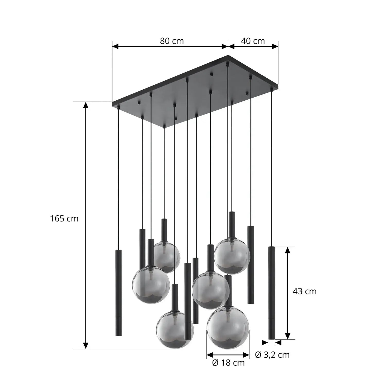B-Ware Lucande Hängeleuchte Pendelleuchte Lumavia Glas Schwarz 12 Flg G9 Siehe Text - 4255830904134