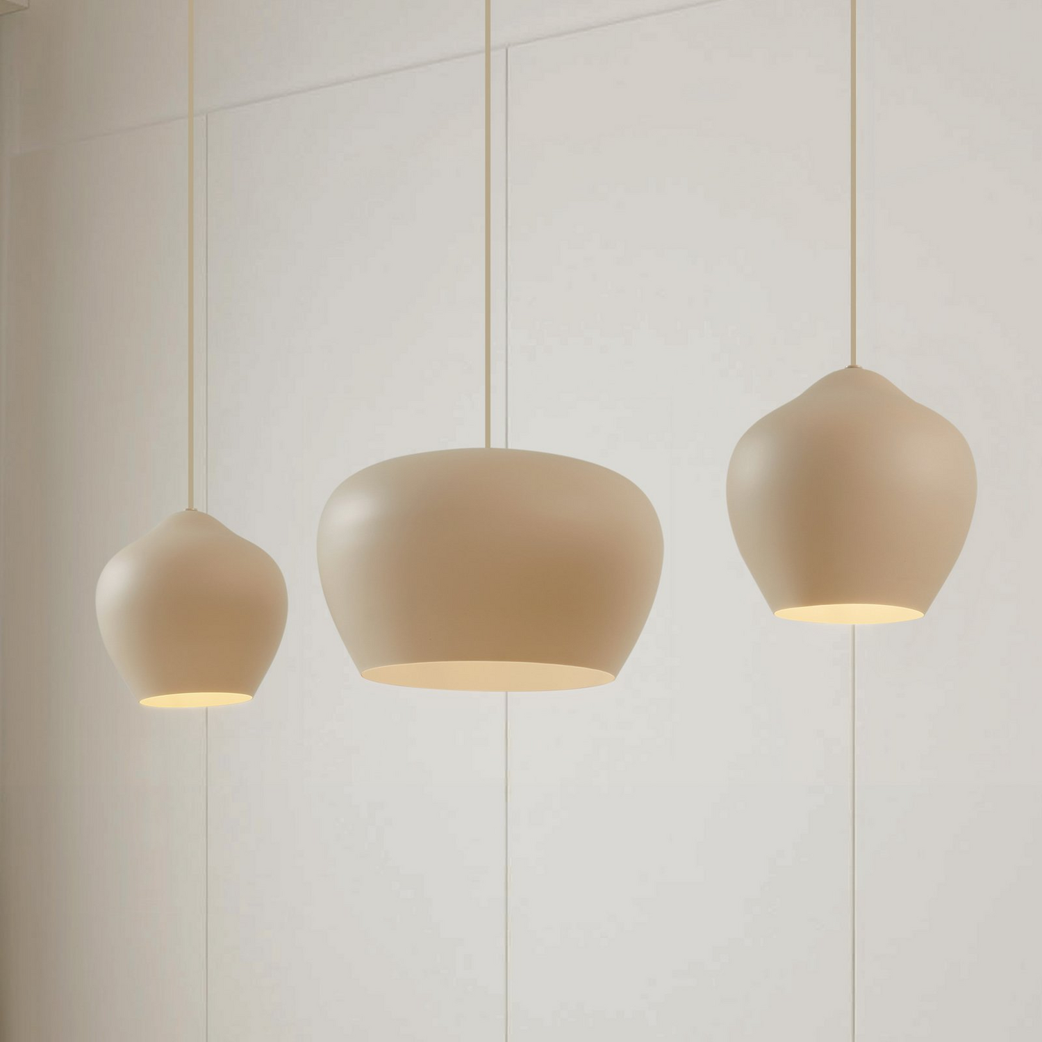 B-Ware Lucande Hängeleuchte Pendelleuchte Lampe Malisa Beige Metall 3 Flammig 90 Cm540