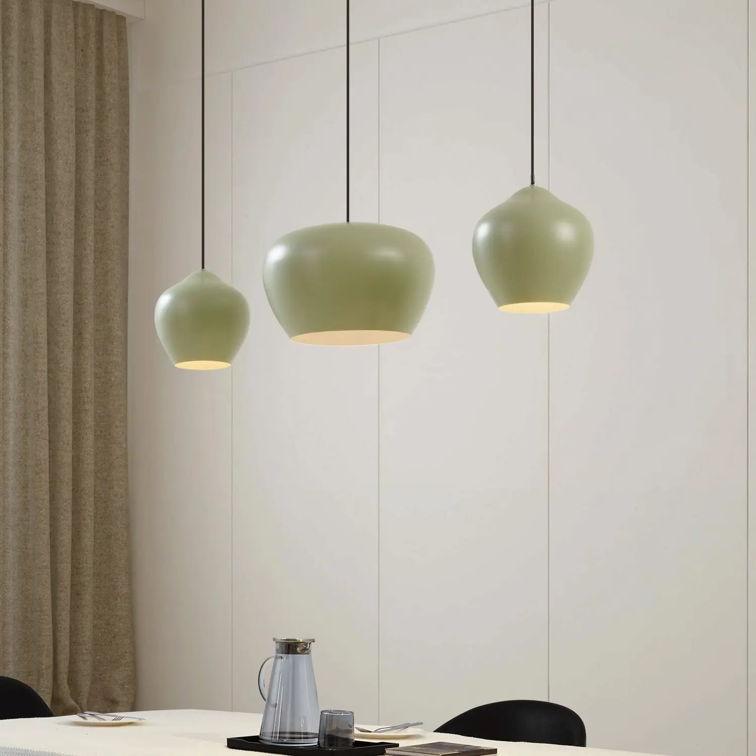 B-Ware Lucande Hängeleuchte Pendelleuchte Malisa Grün 3fl Metall Länge 90cm - 4251911796407
