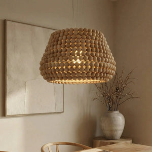 B-Ware Lucande Hängeleuchte Pendelleuchte Melori Holz Naturfarben Skandinavisch E27 Led