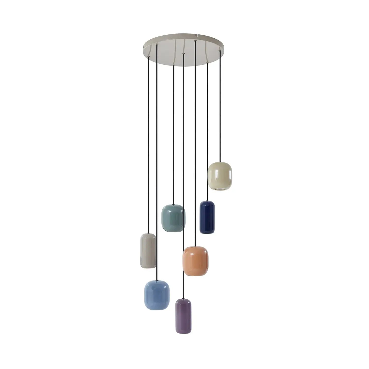B-Ware Lucande Hängeleuchte Narion Rund 7 Flammig Bunt Metall Deckenlampe Lampe Spot679