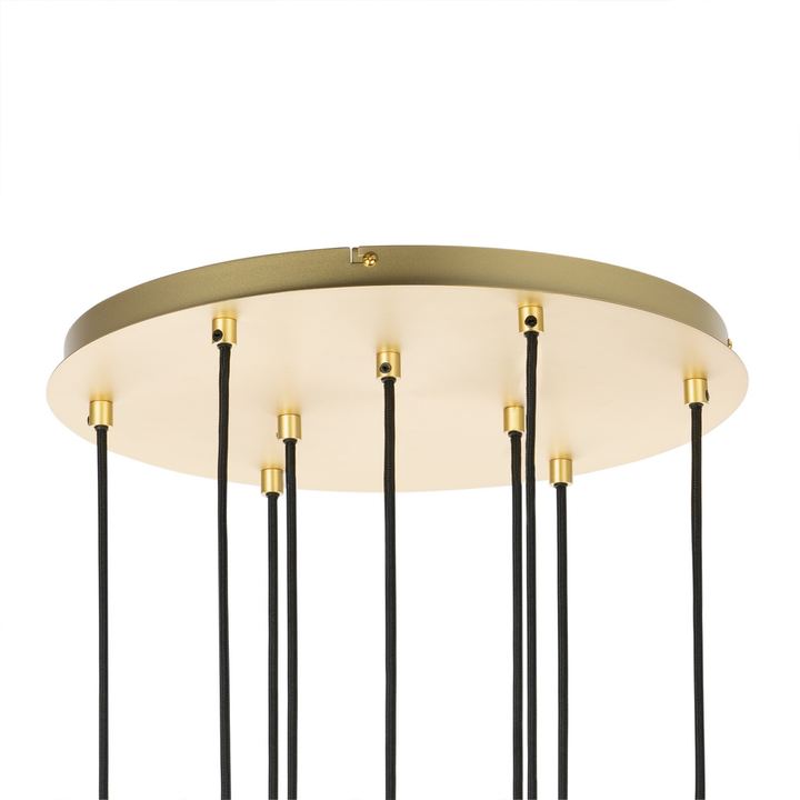Lucande Hängeleuchte Pendelleuchte Lampe Messing Sand 9 Flammig Rondell G9 B-Ware - 4251911757040