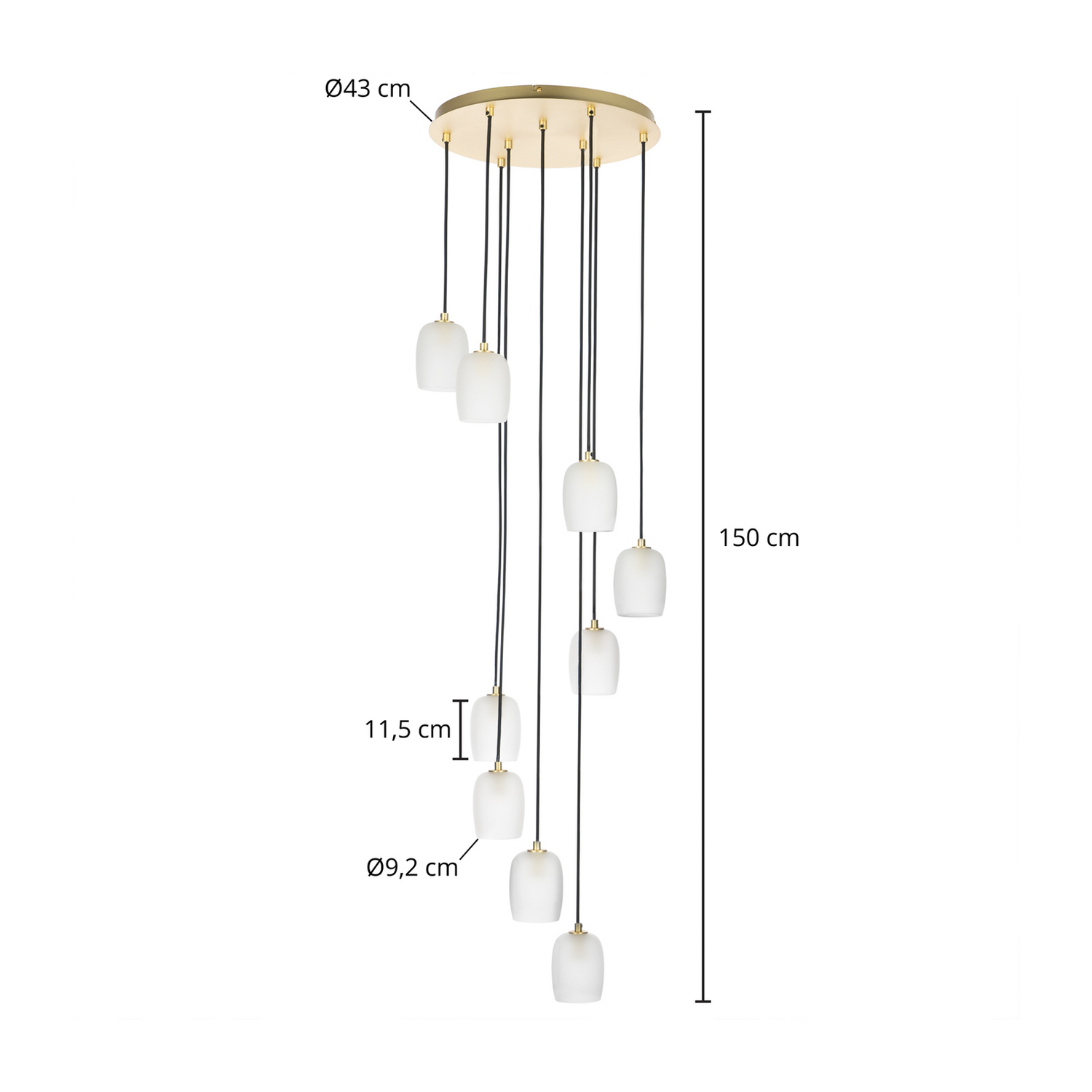 Lucande Hängeleuchte Pendelleuchte Lampe Messing Sand 9 Flammig Rondell G9 B-Ware - 4251911757040