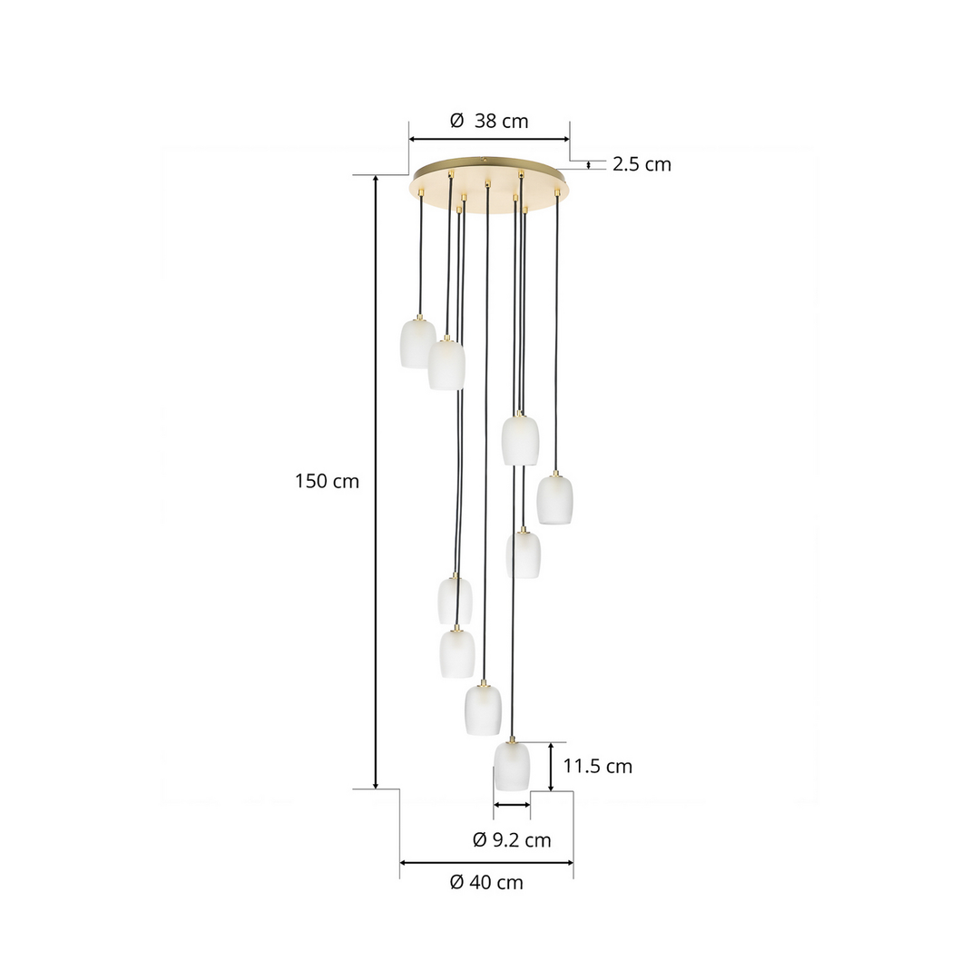 Lucande Hängeleuchte Pendelleuchte Lampe Messing Sand 9 Flammig Rondell G9 B-Ware - 4251911757040