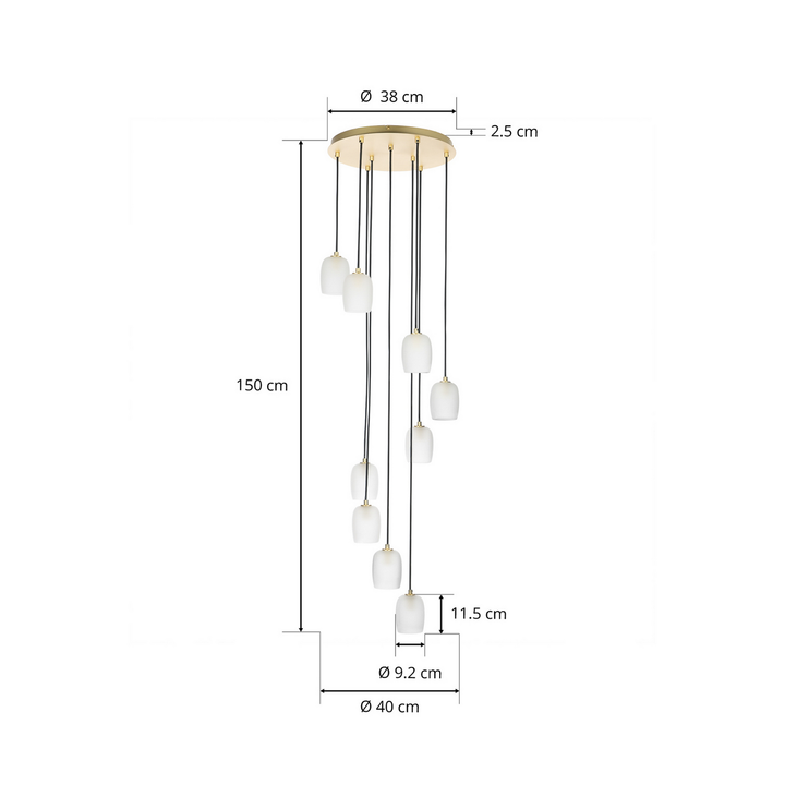 Lucande Hängeleuchte Pendelleuchte Lampe Messing Sand 9 Flammig Rondell G9 B-Ware - 4251911757040