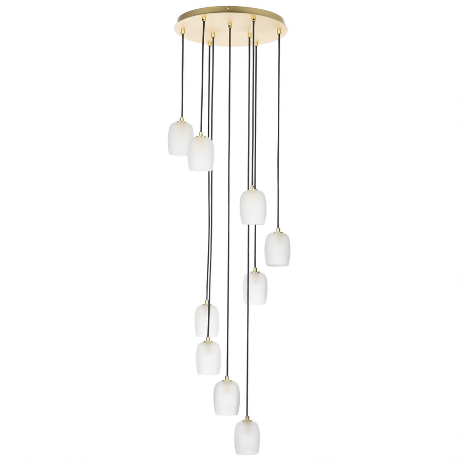 Lucande Hängeleuchte Pendelleuchte Lampe Messing Sand 9 Flammig Rondell G9 B-Ware - 4251911757040