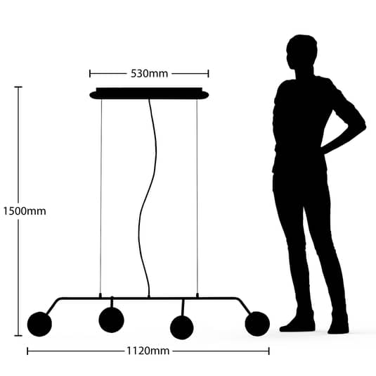 Lucande Rama Led Hängeleuchte Hängeleuchte Deckenlampe Lampe Leuchte Glasschirme B-Ware - 4251096583649