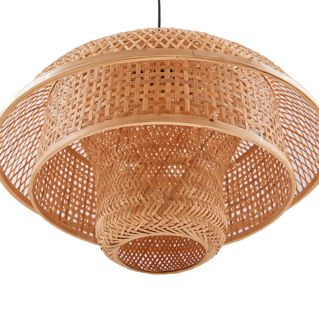 Lucande Hängeleuchte Pendelleuchte Rasmina Lampe Holz Bambus ø 50 Cm 1 Flammig B-Ware - 4251911792522