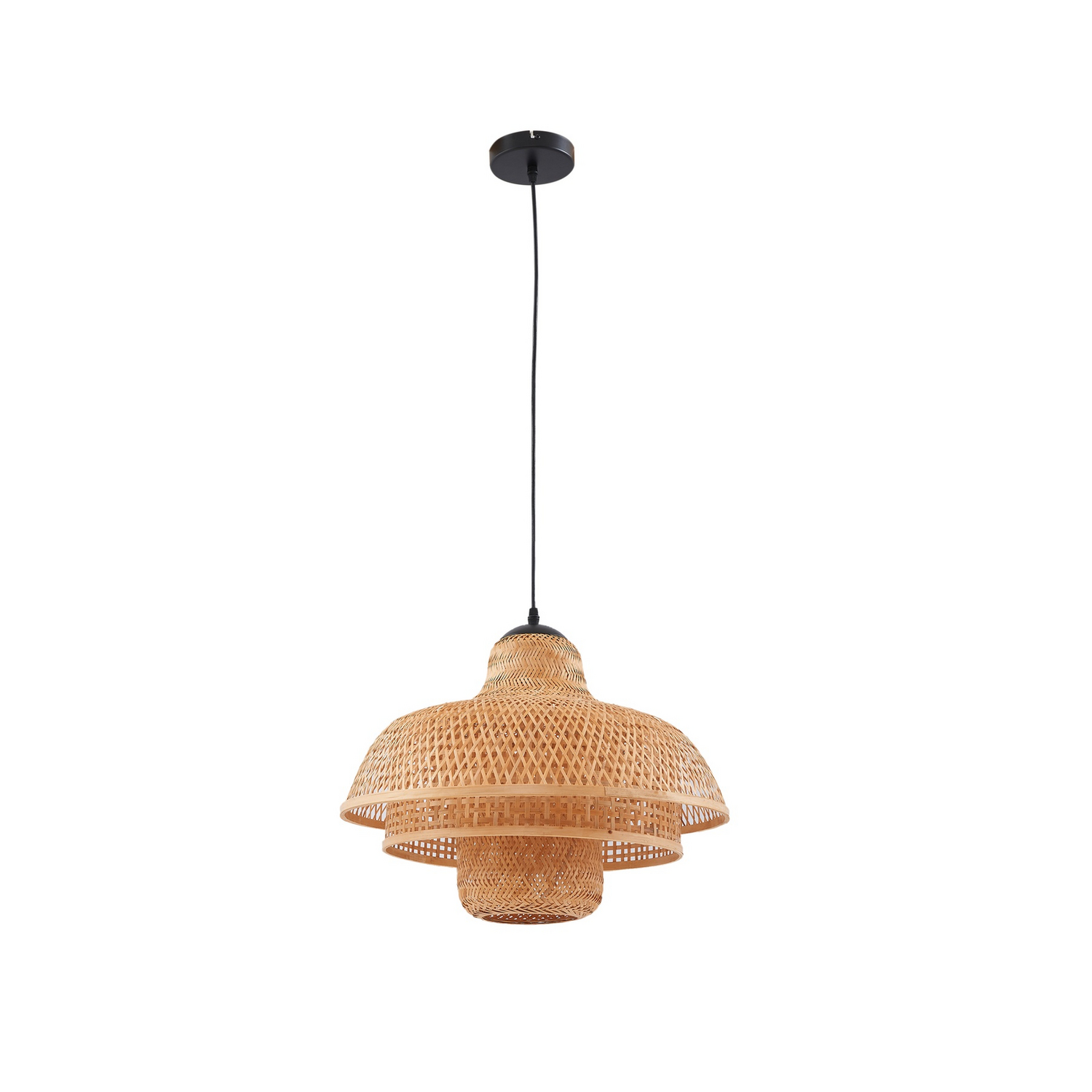 B-Ware Lucande Hängeleuchte Pendelleuchte Rasmina Lampe Holz Bambus ø 50 Cm 1 Flammig