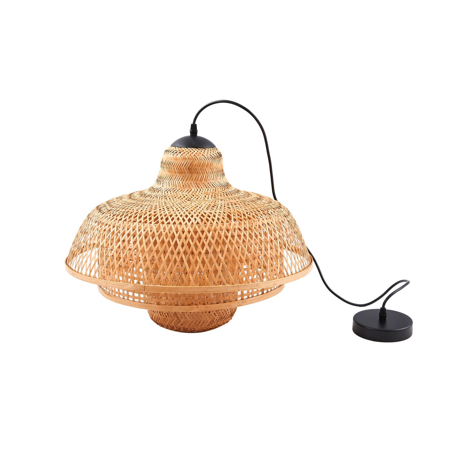 B-Ware Lucande Hängeleuchte Pendelleuchte Rasmina Lampe Holz Bambus ø 50 Cm 1 Flammig