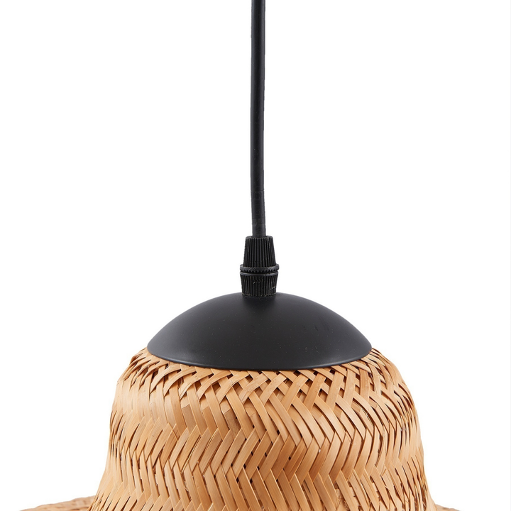 Lucande Hängeleuchte Pendelleuchte Rasmina Lampe Holz Bambus ø 50 Cm 1 Flammig B-Ware - 4251911792522