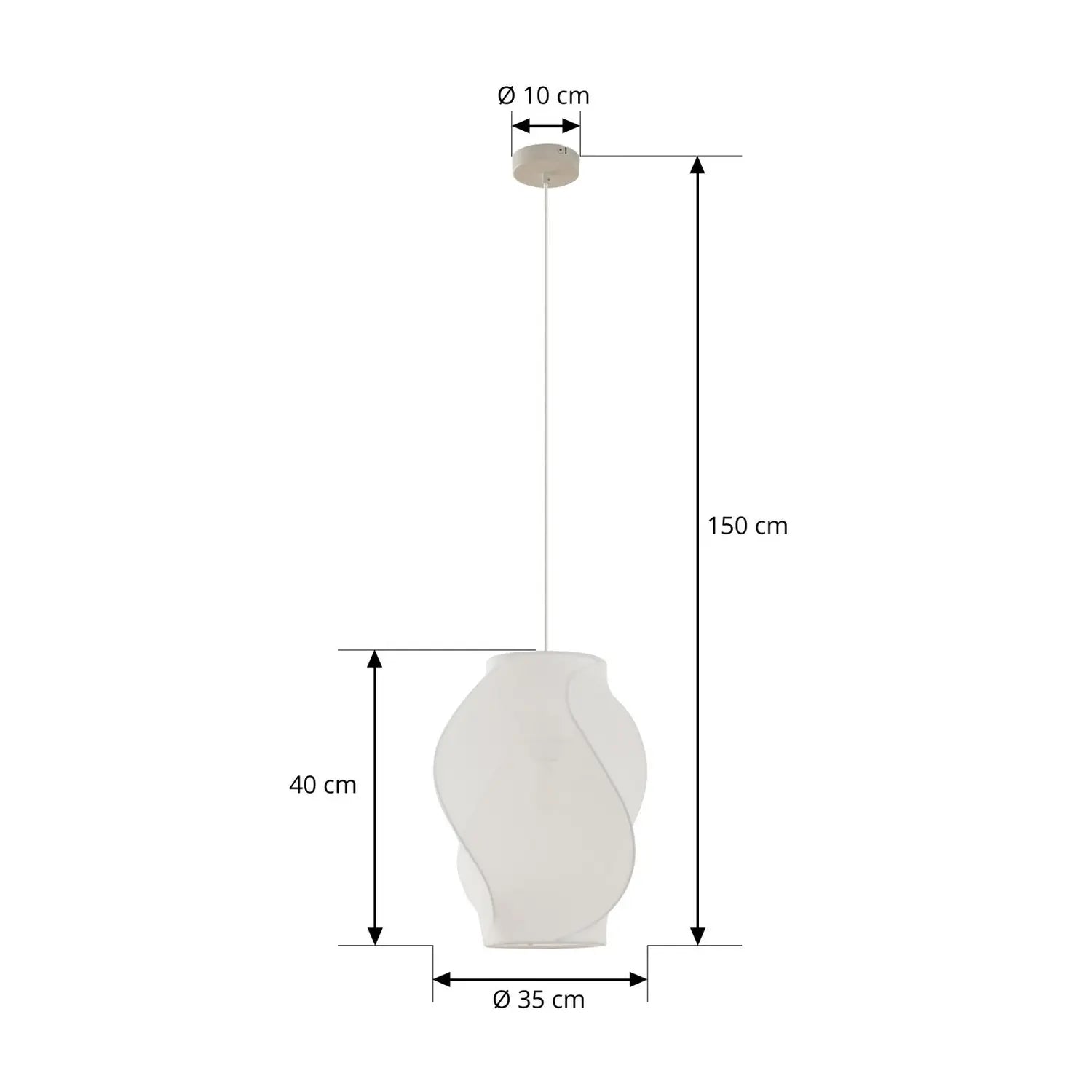 B-Ware Lucande Hängeleuchte Pendelleuchte Lampe Textil Weiß ø35cm Licht - 4255830901126