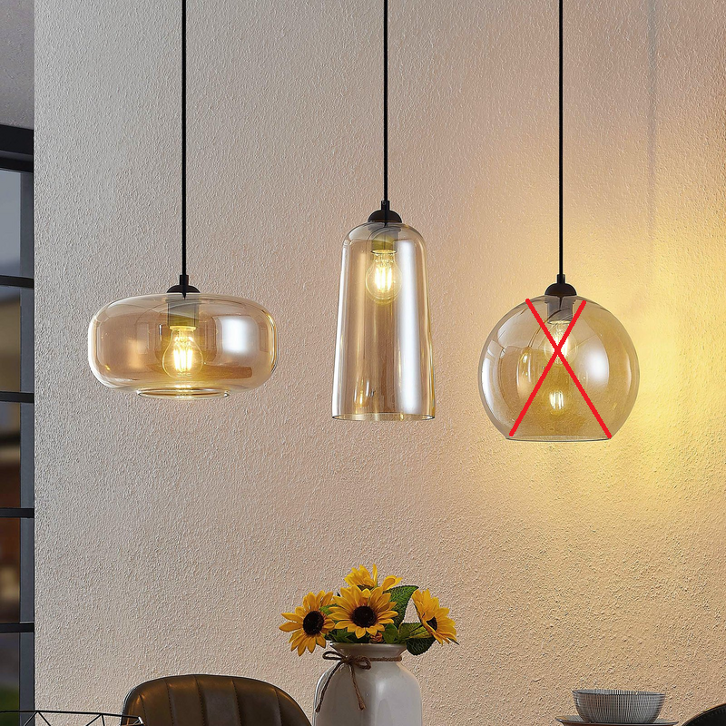Lucande Hängeleuchte Pendelleuchte Wilja Glas amber Esszimmer SIEHE TEXT/FOTO - 4251911701753