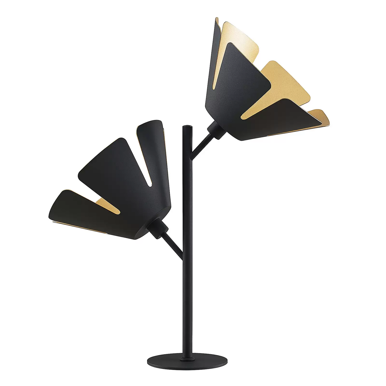 B-Ware Lucande Jemmily Tischleuchte Schreibtischlampe Lampe Zweiflammig Schwarz Gold644