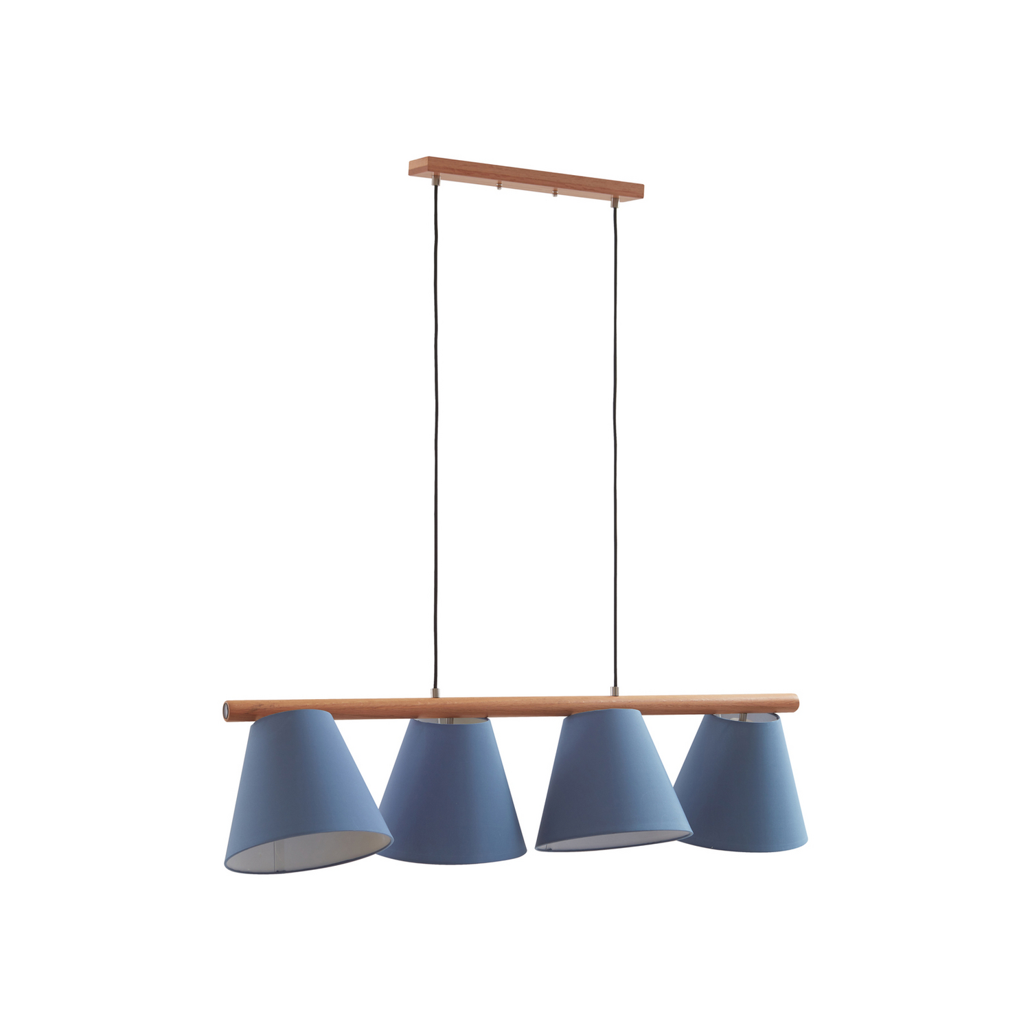 B-Ware Lucande Hängeleuchte Pendellampe Jinda Leuchte Stoff Blau Holz Esszimmer Lampe - 4251911756913